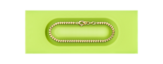 A detail view of Cerra Link Chain Bracelet